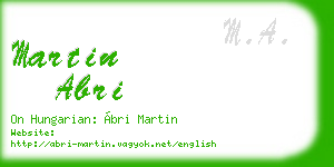martin abri business card