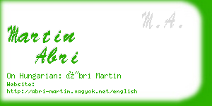 martin abri business card